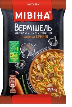 Вермішель зі смаком грибів не гостра Мівіна 59,2 гр(8445290694003)