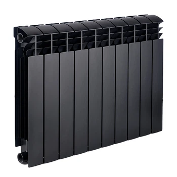 Биметаллический радиатор отопления KOER KR.100BI-500 Ultra Black 570x80 мм боковое подключение секционный KR5132 (продажа от 10шт)