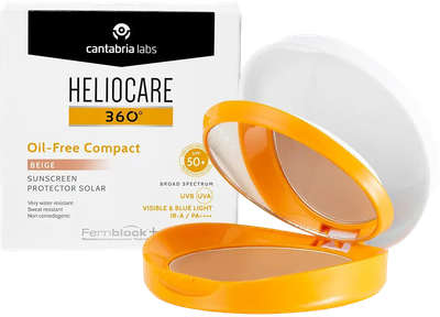 Сонцезахисна пудра Cantabria Labs Heliocare 360 Oil-free компактна матуюча SPF 50+ Beige 10 г (8470002141469)