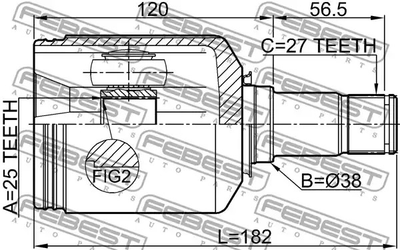 ШРКШ (ШРУС) MERCEDES-BENZ C-CLASS, FEBEST (1611169CVTLH)