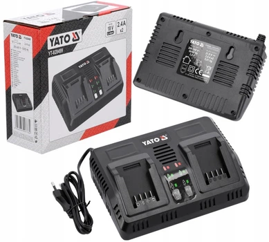 Зарядное Устройство Двухпортовое Для Инструмента YATO SYSTEM 18 V (YT-828498)