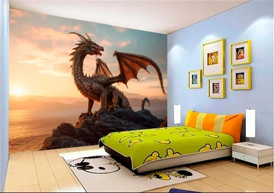 3D Фото Обои PHOTODECOR "Дракон на скале" 1 кв.м.