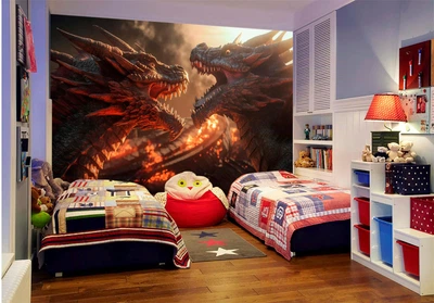 3D Фото Обои PHOTODECOR "Лютые драконы" 1 кв.м.