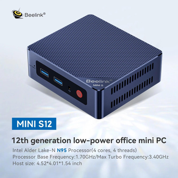 Мікрокомп'ютер Beelink S12 Mini PC Intel Alder Lake 12th gen N95, 8GB+256GB