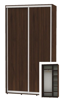 Шкаф-купе двухдверный Алекса 110*45*240 Орех селект каменный 2 двери ДСП