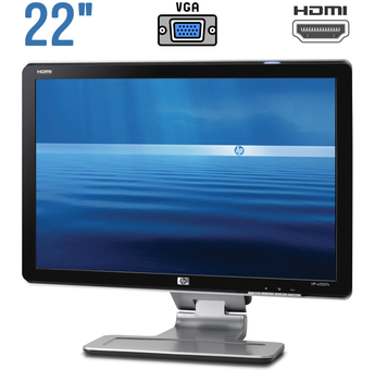 Монитор Б-класс HP w2207h / 22" (1680x1050) TN / VGA, HDMI, USB, Audio / Встроенные колонки (2x 2W) / VESA 100x100 б/у