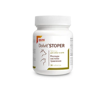 Витаминно-минеральная кормовая добавка Dolfos Dolvit Stoper для собак и кошек для лечения диареи 30 т 5934-40