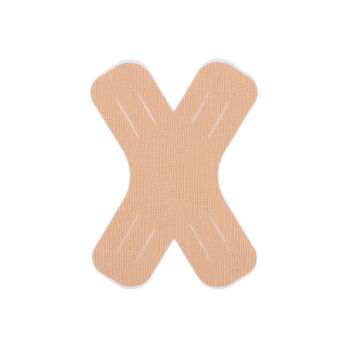 X - образный тейп пластырь для тела 5 штук - 10,5 см х 7,5 м клеющийся Бежевый Кинезиотейп (MM) 32527 2ф