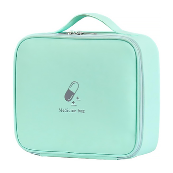 Медична сумка-органайзер NICELAND-120300 Бірюзовий для зберігання ліків портативна аптечка дорожня