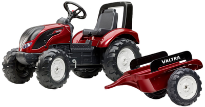 Traktor dziecięcy Falk Valtra S4 na pedały z przyczepą Czerwony (3016204000125)