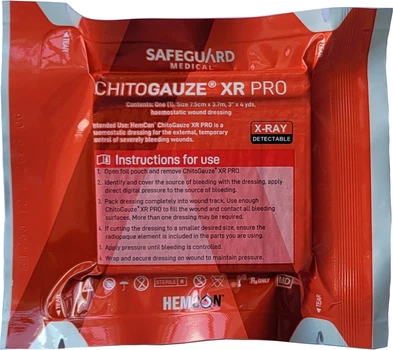 Гемостатический бинт Safeguard Medical Chitogauze XR Pro Z-сложенный (CHT24A1R)