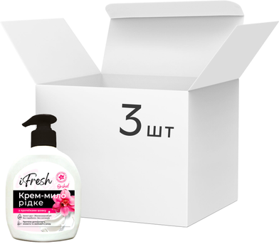 Упаковка жидкого крем-мыла iFresh Silk orchid с протеинами шелка 300 мл х 3 шт (2000999990014)
