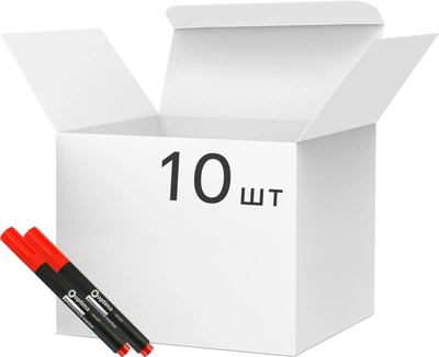 Набор перманентных маркеров Optima 2-3 мм Красный 10 шт (O16127)