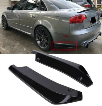 Накладки на бампер Audi A4 акулі плавці канарди чорного кольору 2шт