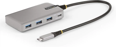 StarTech 4-портовый концентратор USB C с USB-C DP Alt Mode 4K 60Hz Видеовыход - 3x USB-A, 1x USB Type-C, 100 Вт PD Pass-Through, USB 3.2 10 Гбит/с, 30 см кабель