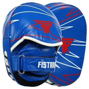 Лапа изогнутая кожаная (2шт) Fistrage Pro Fight 9351 размер 22х17х4см Blue-White-Red
