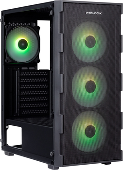 Корпус Prologix E115 Tempered Glass & Mesh Black (E115 Black)