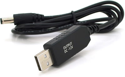Кабель для роутеров/свичей/светодиодной ленты Voltronic 5.5/2.5(5.5/2.1) мм (M) USB2.0 (Out: 12В) 1 м Black (YT29886)