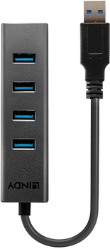USB-хаб Lindy 4 Port USB 3.0 Hub Black (4002888433242)
