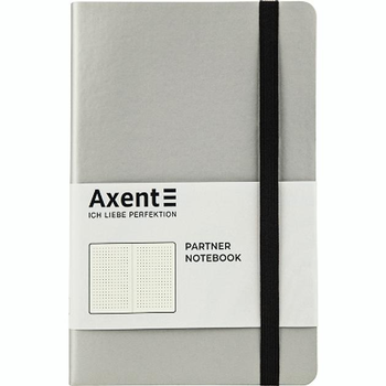 Книга записна Axent Partner Soft, ( записник блокнот ) 125x195 мм, 96 аркушів, крапка, Сріблястий перламутр (8312-34-A)