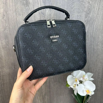 Модна жіноча чорна міні сумочка клатч Guess на плече стильна сумка для дівчини вечірня сумка