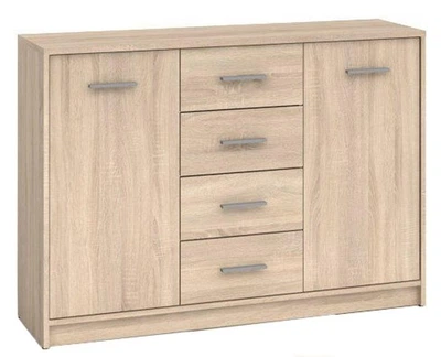 Комод Непо Гербор KOM2D4S 4 ящика, 2 дверцы Дуб сонома 118,5х33,5х83,5 см