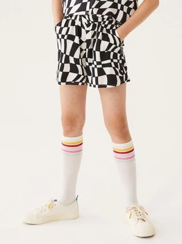Шорты на резинке с карманами для девочки H&M 1044840-001 170 см (14-15 years) черный, белый