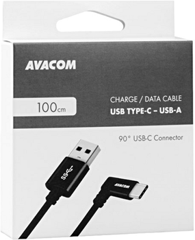 Kabel Avacom 90 Degree Angle Connector 3.1 USB Type-A - USB Type-C M/M 1 m Czarny (DCUS-TPCLR-10K)