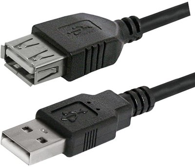 Kabel Logo 2.0 USB Type-A - USB Type-A M/F 1.8 m Czarny (8590274170582)