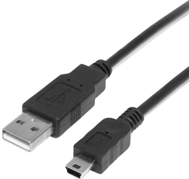 Kabel Logo USB 2.0 USB Type-A - mini USB M/M 2 m Czarny (8590274170650)