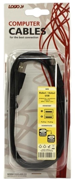 Kabel Logo 2.0 USB Type-A - USB Type-A M/M High Speed 1.8 m Czarny (8590274419933)