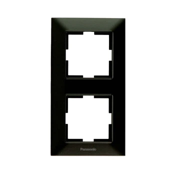 Рамка для розетки вертикальная 2 поста Panasonic Arkedia Slim черная