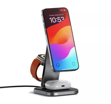 Зарядний пристрій Satechi 3 in 1 Foldable Qi2 Wireless Charging Stand (ST-Q31FM-EA)