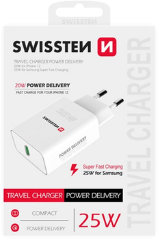 Зарядний пристрій Swissten USB-C 25W White (22060300)