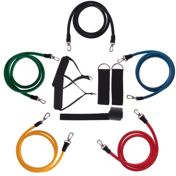 Еспандер Power Bands багатофункціональний 5 джгутів (5 жг. з різн. жорстк. силікон, l-120см) (FI-5955)