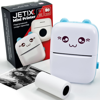 Портативний термопринтер JETIX Mini printer Blue