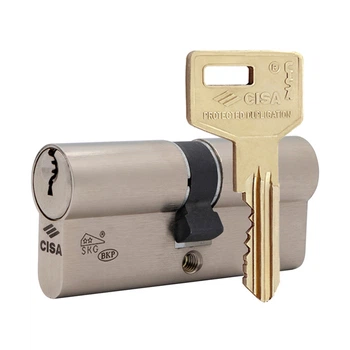 Цилиндр CISA C3000 60 (30*30) никель матовый 3 ключа