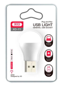 USB LED лампа XO Y1 (1W / 5V) / работает от любого разъема USB с входным напряжением 5V / (белого цвета)