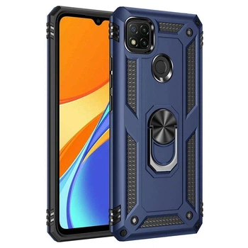Чехол Shield для Xiaomi Redmi 9C бронированный бампер с подставкой Dark-Blue
