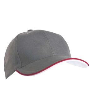 Кепка мужская Myrtle Beach 6 Panel Double Sandwich Cap U Темно-серый (MB6197MDRWU)