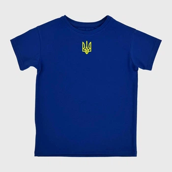 Підліткова патріотична футболка для хлопчика Спиногриз Герб під головою жовтий №10-00623 170 см Синя (ROZ6501031317)