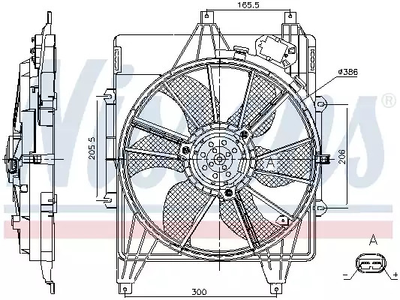 Вентилятор охолодження двигуна NISSAN KUBISTAR, RENAULT MEGANE, NISSENS (85882)