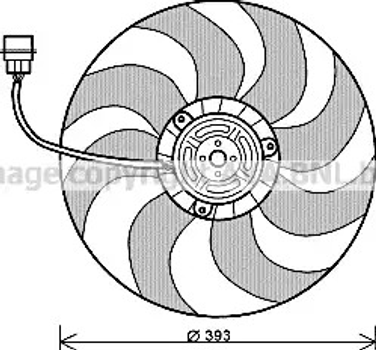 Вентилятор охлаждения двигателя SEAT IBIZA, VW POLO, AVA COOLING (VN7526)