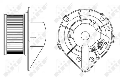 Вентилятор салону VW Transporter 199407-200304, SEAT TOLEDO, NRF (34164)