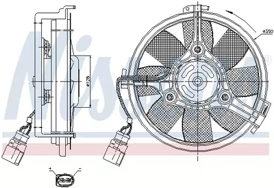 Вентилятор охолодження двигуна SKODA SUPERB, VW PASSAT, NISSENS (85547)