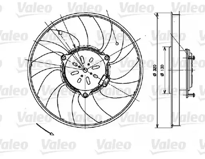 Вентилятор охлаждения двигателя MERCEDES-BENZ SPRINTER, VW CRAFTER, VALEO (696082)