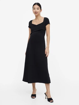 Платье для беременных миди H&M 061184561 S Черное (6666000321930)