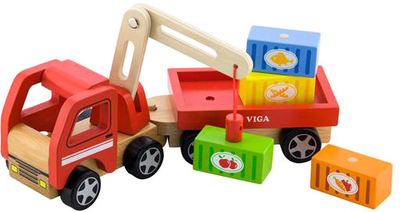 Drewniany samochodzik Viga Toys Żuraw samochodowy (6934510506902)