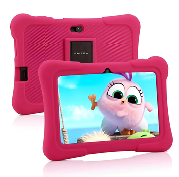 Планшет PRITOM K7 Android 10, 32 ГБ, Wi-Fi для дітей в чохлі Pink