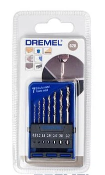 Набор сверл по металлу 628, HSS, 0.8-3мм, кейс, 7шт Dremel (hoz0013371)